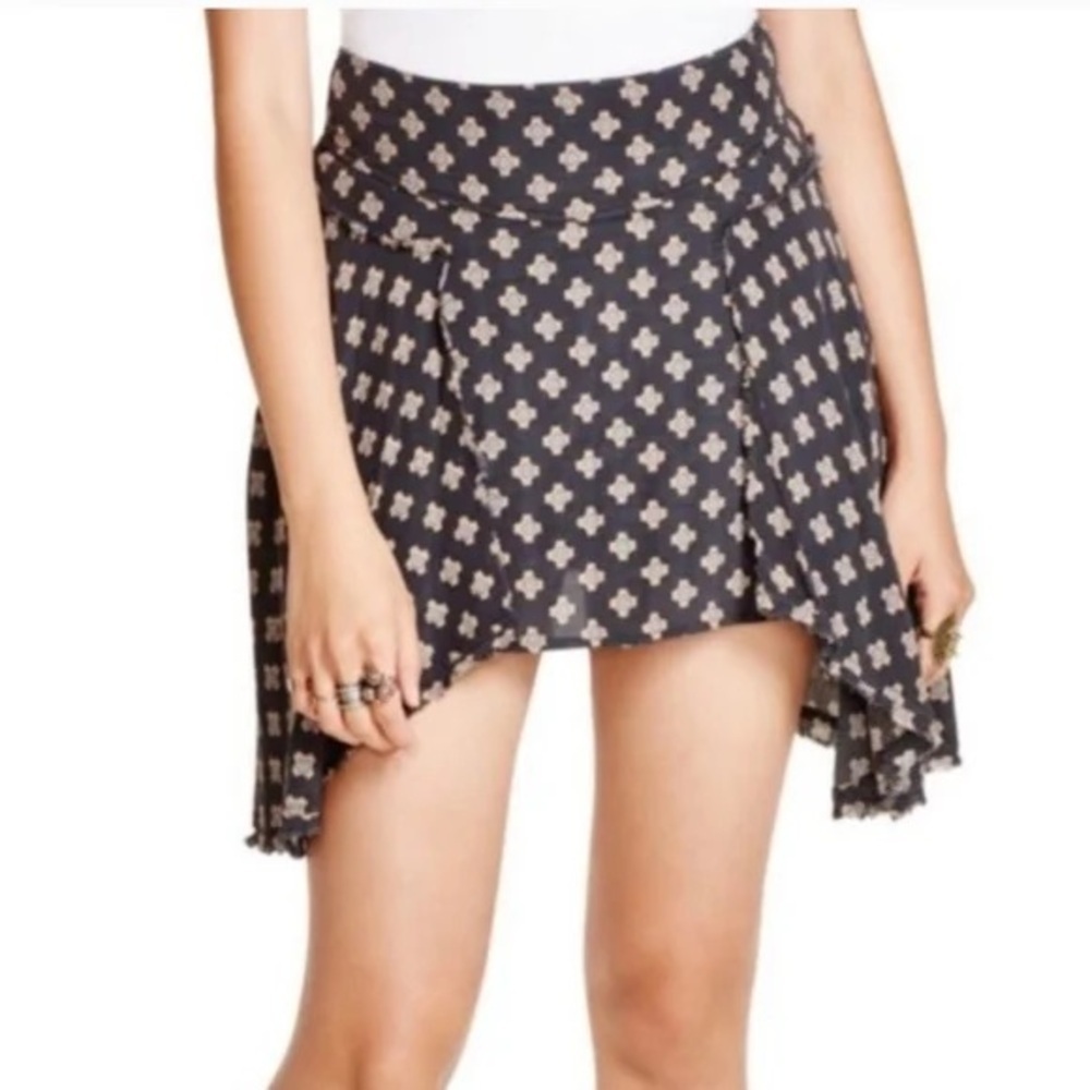 Free People High Low Asymmetrical Shark Bite Mini Skirt